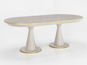 FRIDA - Oval wood veneer table by Guerra Vanni - view 2